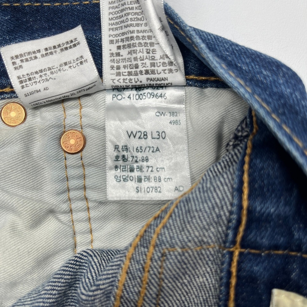 Levi's 501 '93 Straight Leg Jeans Blue 28x30 Vintage 90s Streetwear Denim - Picture 6 of 6